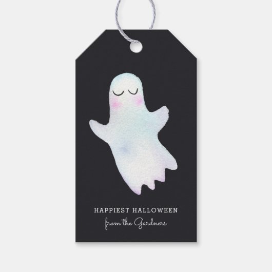 Schattigee kleine spook halloween cadeaulabel (Voorkant)