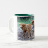 Schattigee kleine staarten tweekleurige koffiemok (Voorkant links)