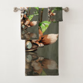 Schattigee kleine steampunk fox bad handdoek (Insitu)
