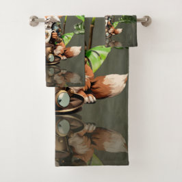 Schattigee kleine steampunk fox bad handdoek