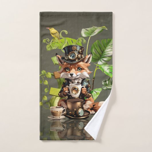 Schattigee kleine steampunk fox bad handdoek (Handdoek)