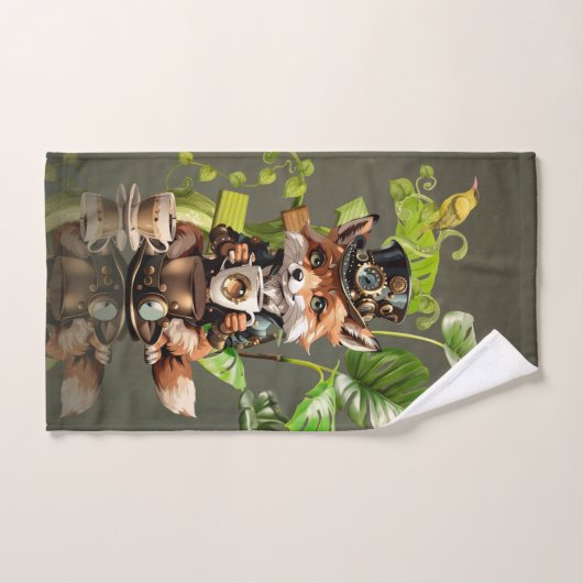 Schattigee kleine steampunk fox bad handdoek (Handdoek)