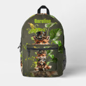 Schattigee kleine steampunk fox bedrukte rugzak (Voorkant)