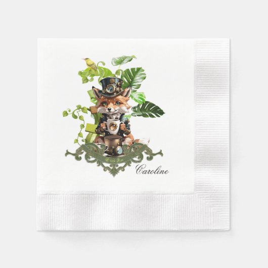 Schattigee kleine steampunk fox servet (Voorkant)