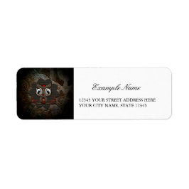 Schattigee kleine steampunk uil etiket