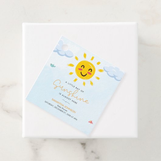 Schattigee kleine straal van Sunshine Baby shower Bedankjes Labels (In situ)