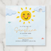 Schattigee kleine straal van Sunshine Baby shower Bedankjes Labels (Achterkant)