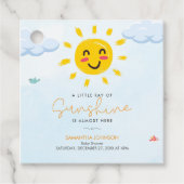 Schattigee kleine straal van Sunshine Baby shower Bedankjes Labels (Voorkant)