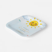 Schattigee kleine straal van Sunshine Baby shower Papieren Bordje (Gebogen)