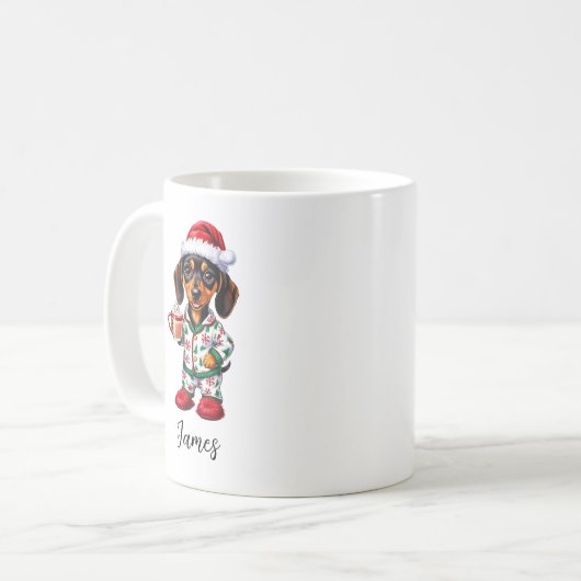 Schattigee kleine teckel kerst Mok (Voorkant links)