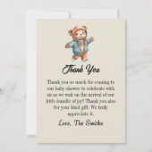 Schattigee kleine teddy baby shower Bedankt kaart (Voorkant)