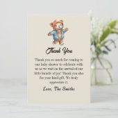 Schattigee kleine teddy baby shower Bedankt kaart (Staand voorkant)