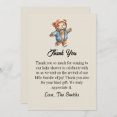 Schattigee kleine teddy baby shower Bedankt kaart (Voorkant / Achterkant)