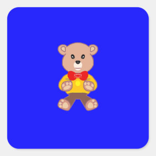 Schattigee kleine teddybeer op blauwe Sticker