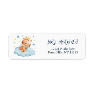 Schattigee kleine tijger Baby shower Etiket