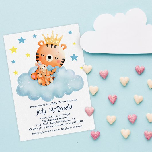 Schattigee kleine tijger Baby shower Kaart