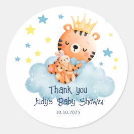 Schattigee kleine tijger Baby shower Ronde Sticker