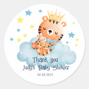 Schattigee kleine tijger Baby shower Ronde Sticker
