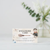 Schattigee kleine tovenaar Baby shower behuizing K Informatiekaartje (Staand voorkant)