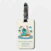 Schattigee kleine Trex Nautische zeilboot Captain Bagagelabel (Achterkant verticaal)