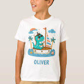 Schattigee kleine Trex Nautische zeilboot Captain T-shirt (Voorkant)