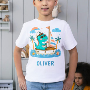 Schattigee kleine Trex Nautische zeilboot Captain T-shirt