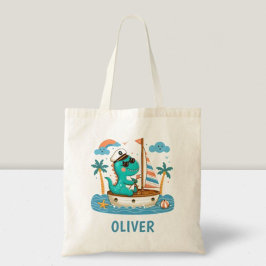 Schattigee kleine Trex Nautische zeilboot Captain Tote Bag