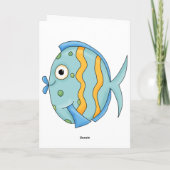 Schattigee Kleine Tropische Oceaan Vis Cartoon Kar Kaart (Achterkant)