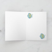 Schattigee Kleine Tropische Oceaan Vis Cartoon Kar Kaart (Binnen)