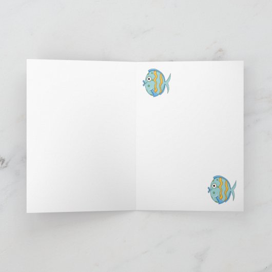 Schattigee Kleine Tropische Oceaan Vis Cartoon Kar Kaart (Binnen)