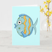 Schattigee Kleine Tropische Oceaan Vis Cartoon Kar Kaart (Gele Bloem)