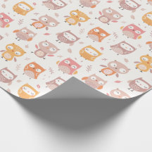 Schattigee kleine uilen in gedempte kleuren