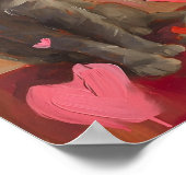 Schattigee kleine Valentijnsdag cat Poster (Hoek)