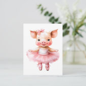 Schattigee kleine varkenshalletdanseres feestdagenkaart (Staand voorkant)