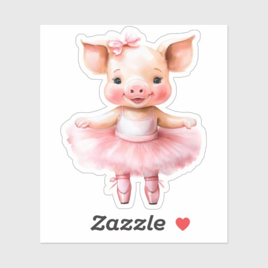 Schattigee kleine varkenshalletdanseres sticker (Vel)