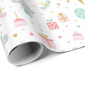 Schattigee Kleine Verjaardag Muis met geschenken & Cadeaupapier (Rol Hoek)