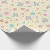 Schattigee Kleine Verjaardag Muis met geschenken t Cadeaupapier (Hoek)