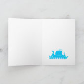 Schattigee kleine viking op viking runes blauwe ac feestdagen kaart (Binnen)