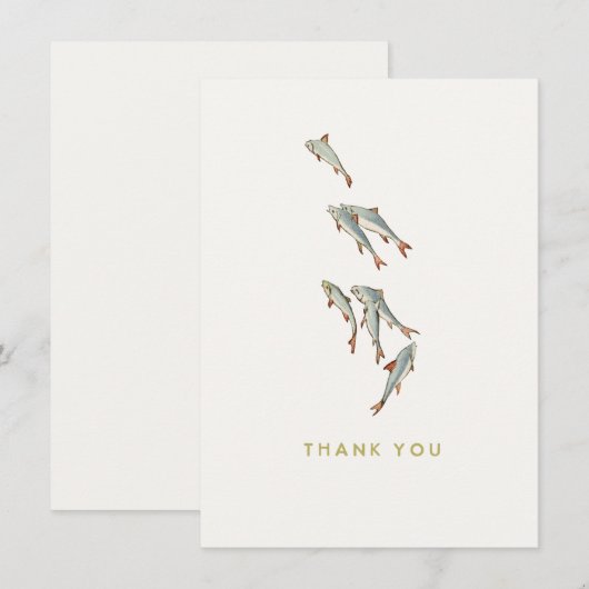 Schattigee kleine vis bedankt notitiekaartje (Voorkant / Achterkant)
