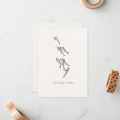 Schattigee kleine vis bedankt notitiekaartje (Voorkant / Achterkant in situ)