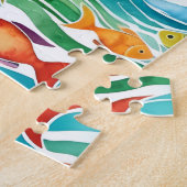 Schattigee kleine vissen puzzel. legpuzzel (Zijkant)