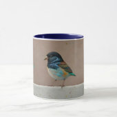 Schattigee kleine vogel op een hek Art Mok Cup (Midden)