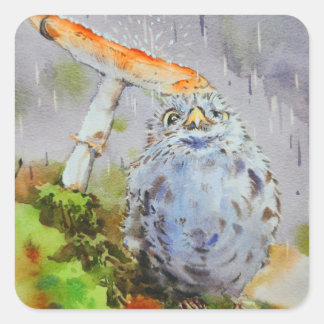 Schattigee kleine vogel waterverf sticker