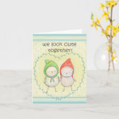 Schattigee kleine vogeltjes in het hart Sweet Funn Kaart (Gele Bloem)