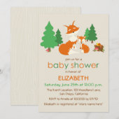 Schattigee kleine vos en moeder Baby shower uitnod Kaart (Voorkant / Achterkant)