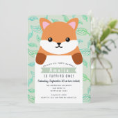 Schattigee kleine vos Kinder eerste verjaardag Kaart (Staand voorkant)