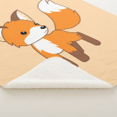 Schattigee kleine vos op Peach Beige Sherpa Deken (3/4)
