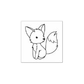 Schattigee kleine vos zitten 1x1 rubberstempel (Afrduk)