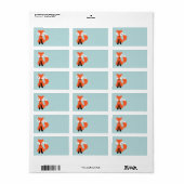 Schattigee kleine vossenblanco etiket (Full Sheet)