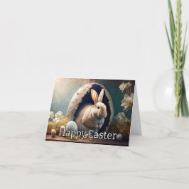 Schattigee kleine vrolijke paashaas feestdagen kaart